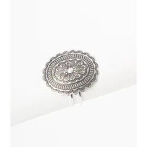 NWT Vintage Inspired Boho Silver Floral Cuff Bracelet